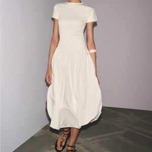 Zara BALLOON COMBINATION DRESS